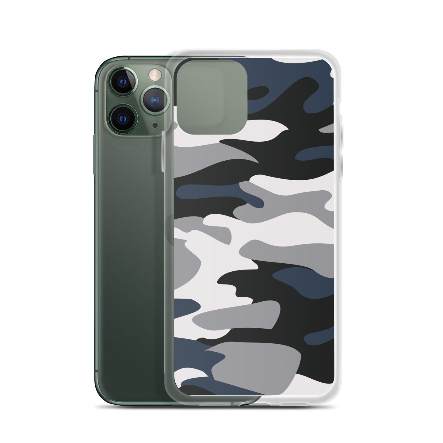 Blue Camo - Clear Case