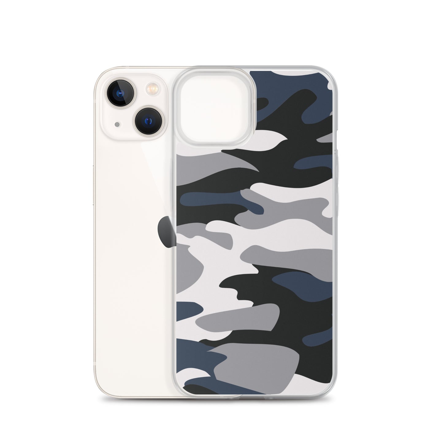 Blue Camo - Clear Case