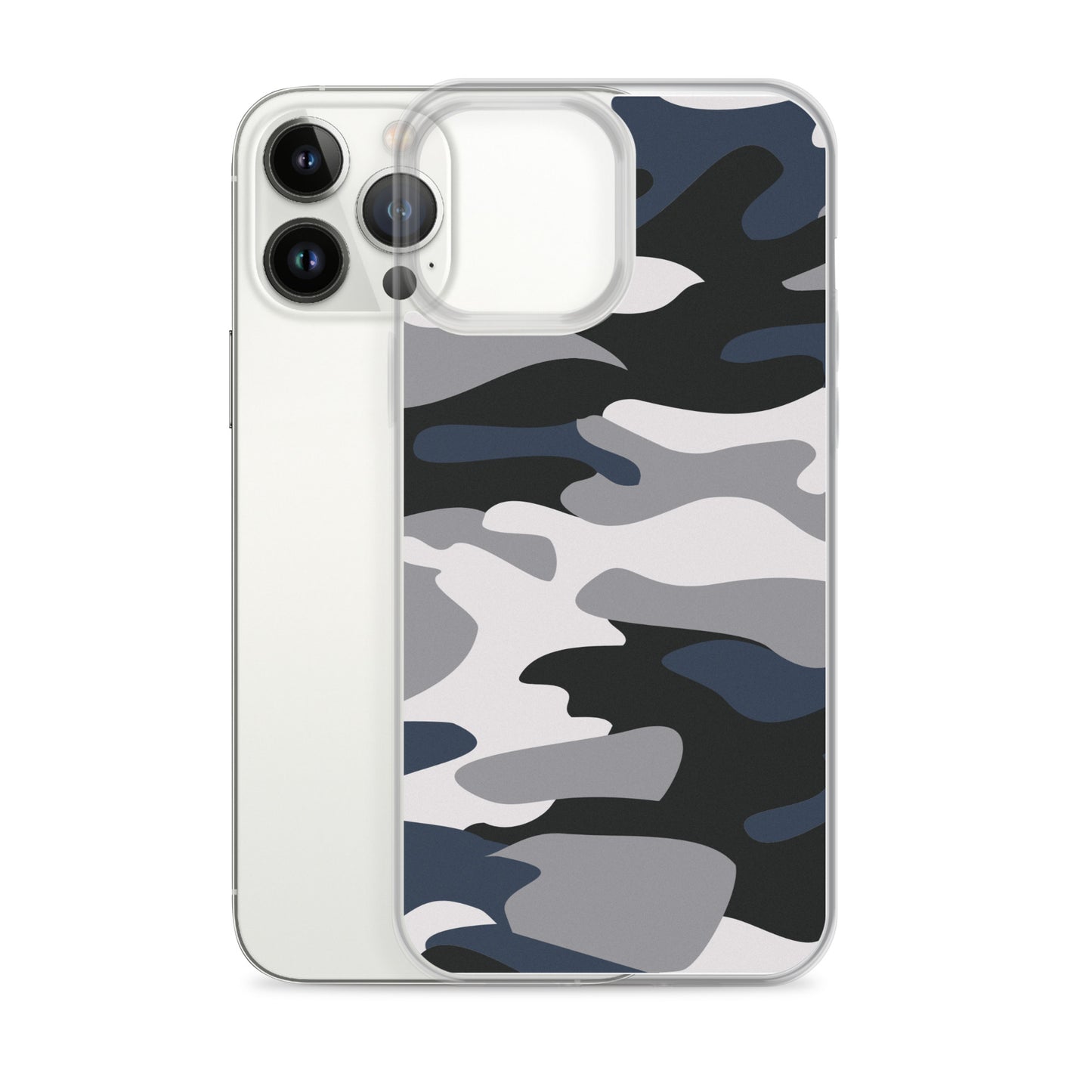 Blue Camo - Clear Case