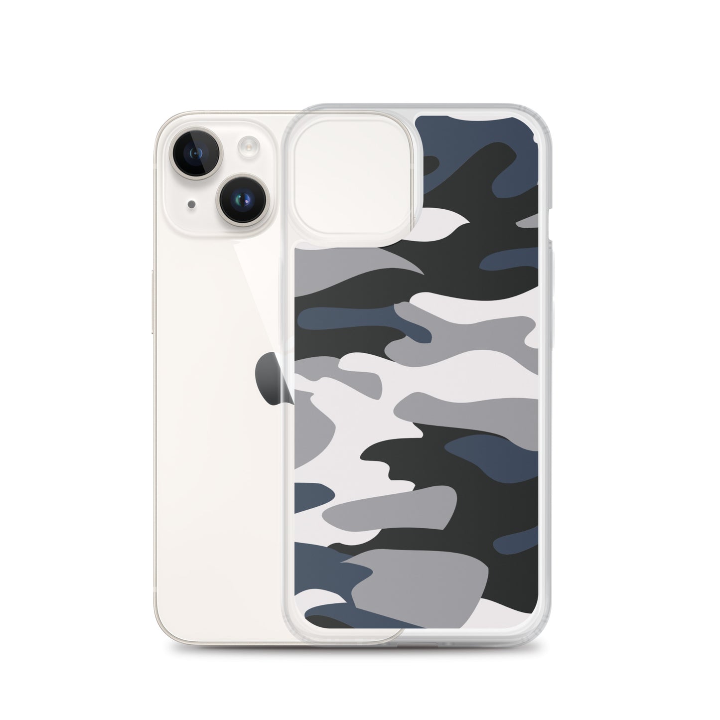 Blue Camo - Clear Case