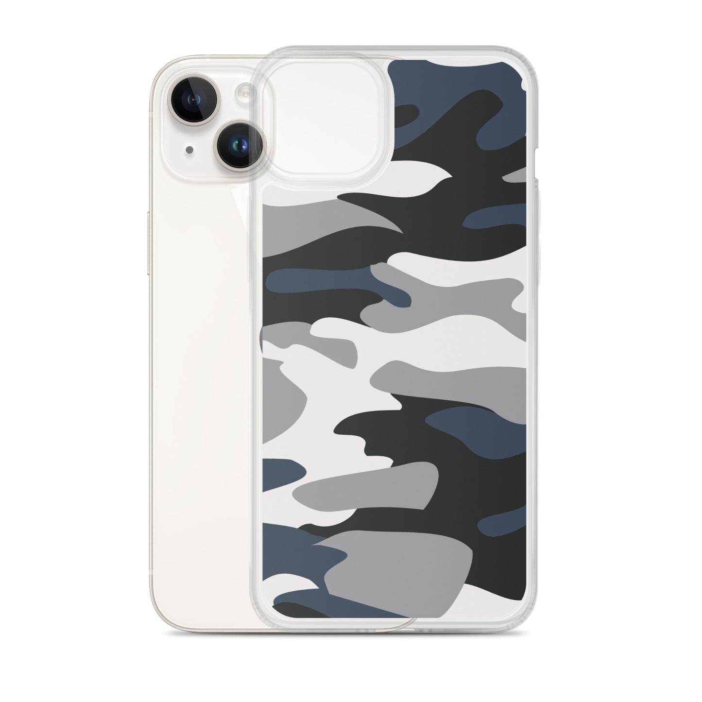 Blue Camo - Clear Case