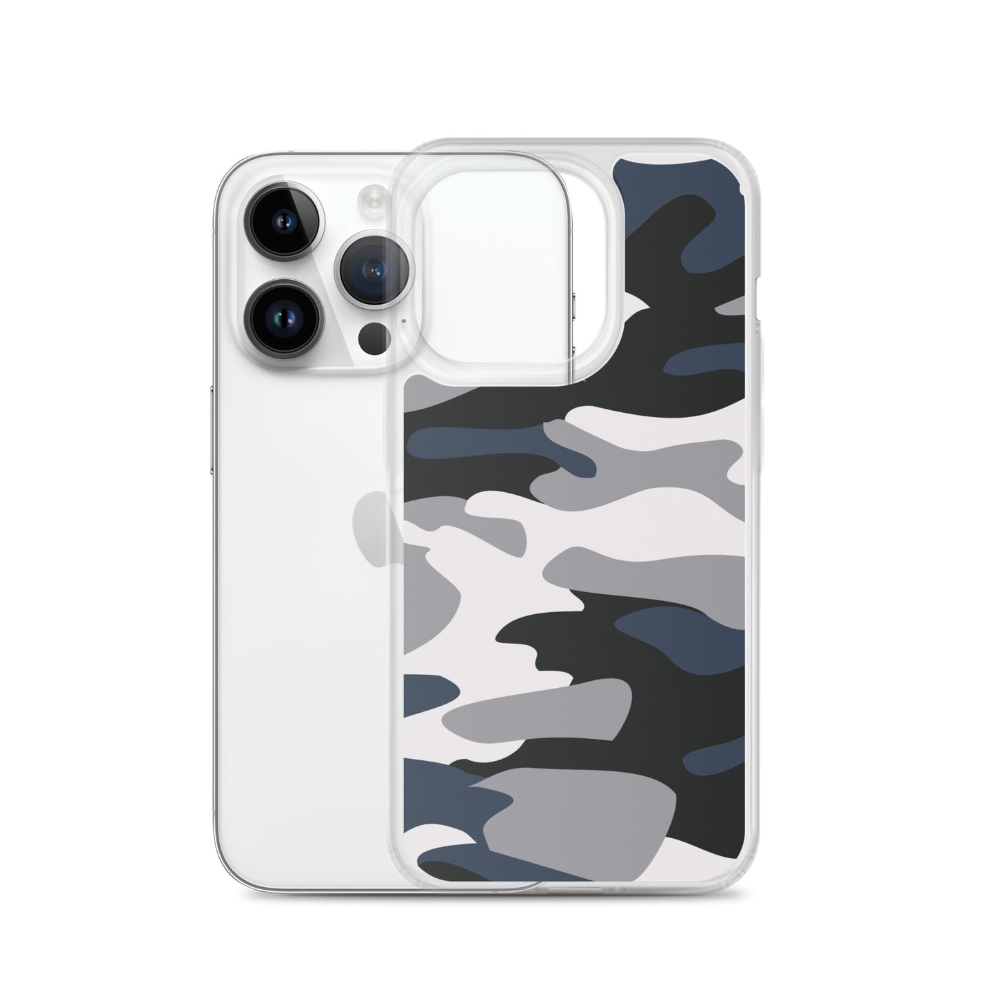 Blue Camo - Clear Case