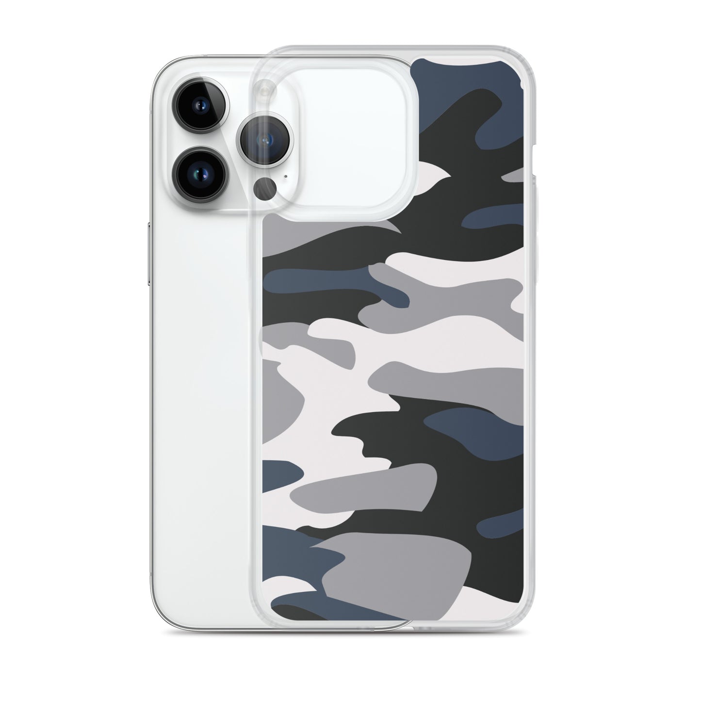 Blue Camo - Clear Case