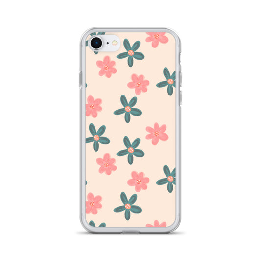 Red and Green Flowers - Clear Case