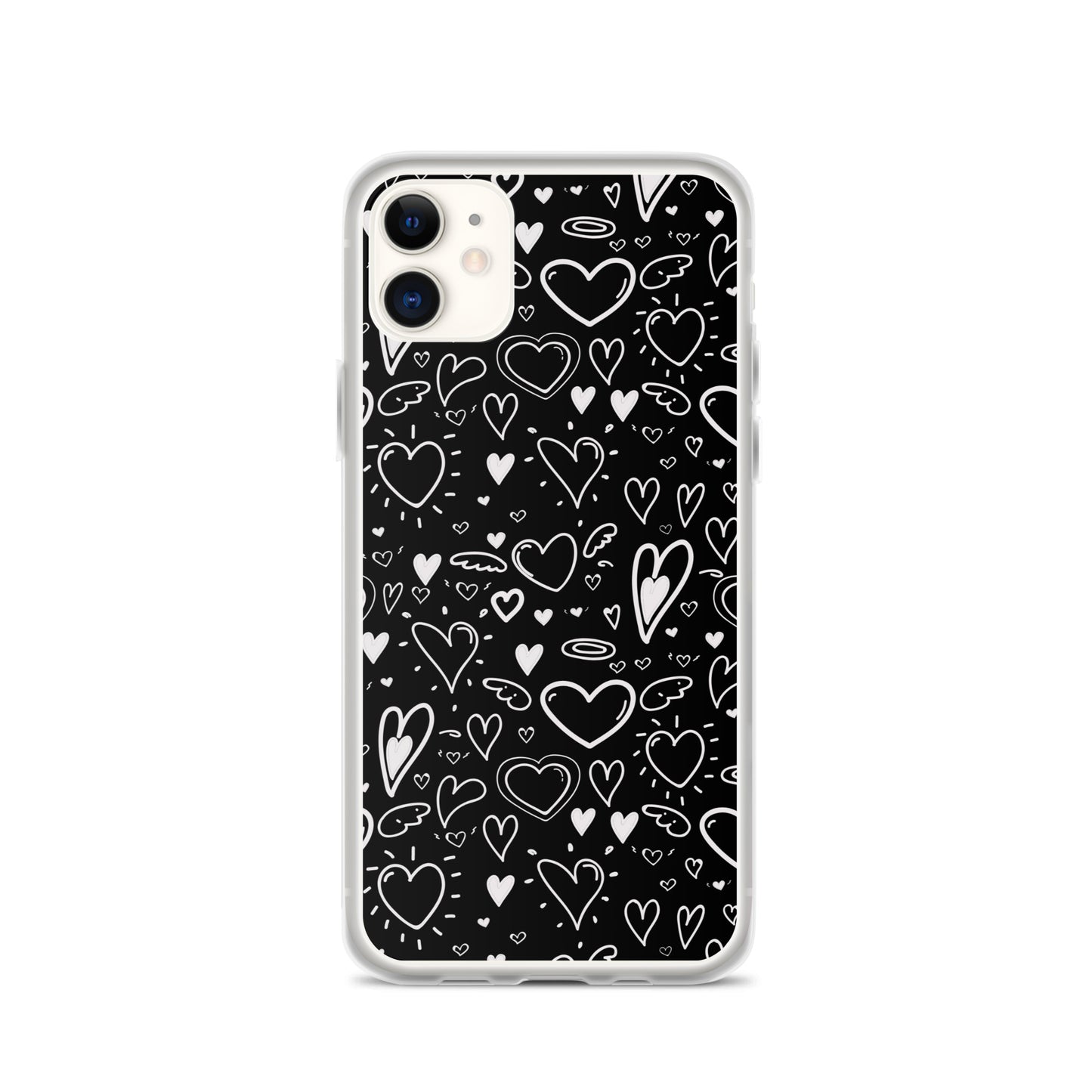 Black and White Hearts - Clear Case