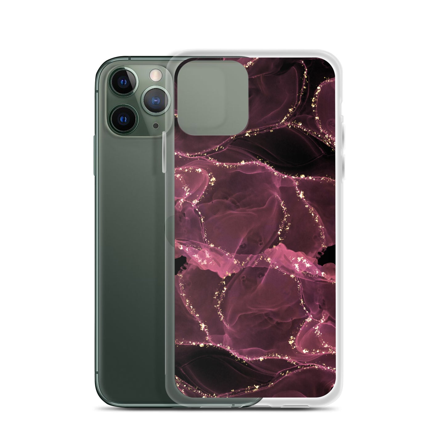 Pink Marble - Clear Case