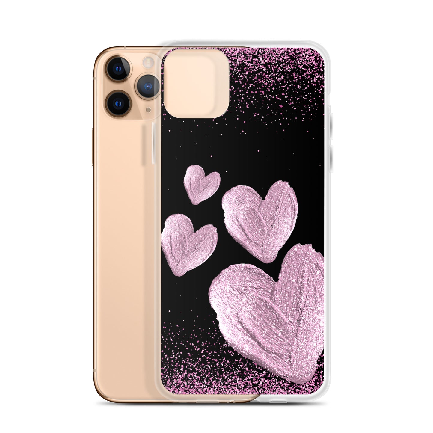 Pink Hearts - Clear Case