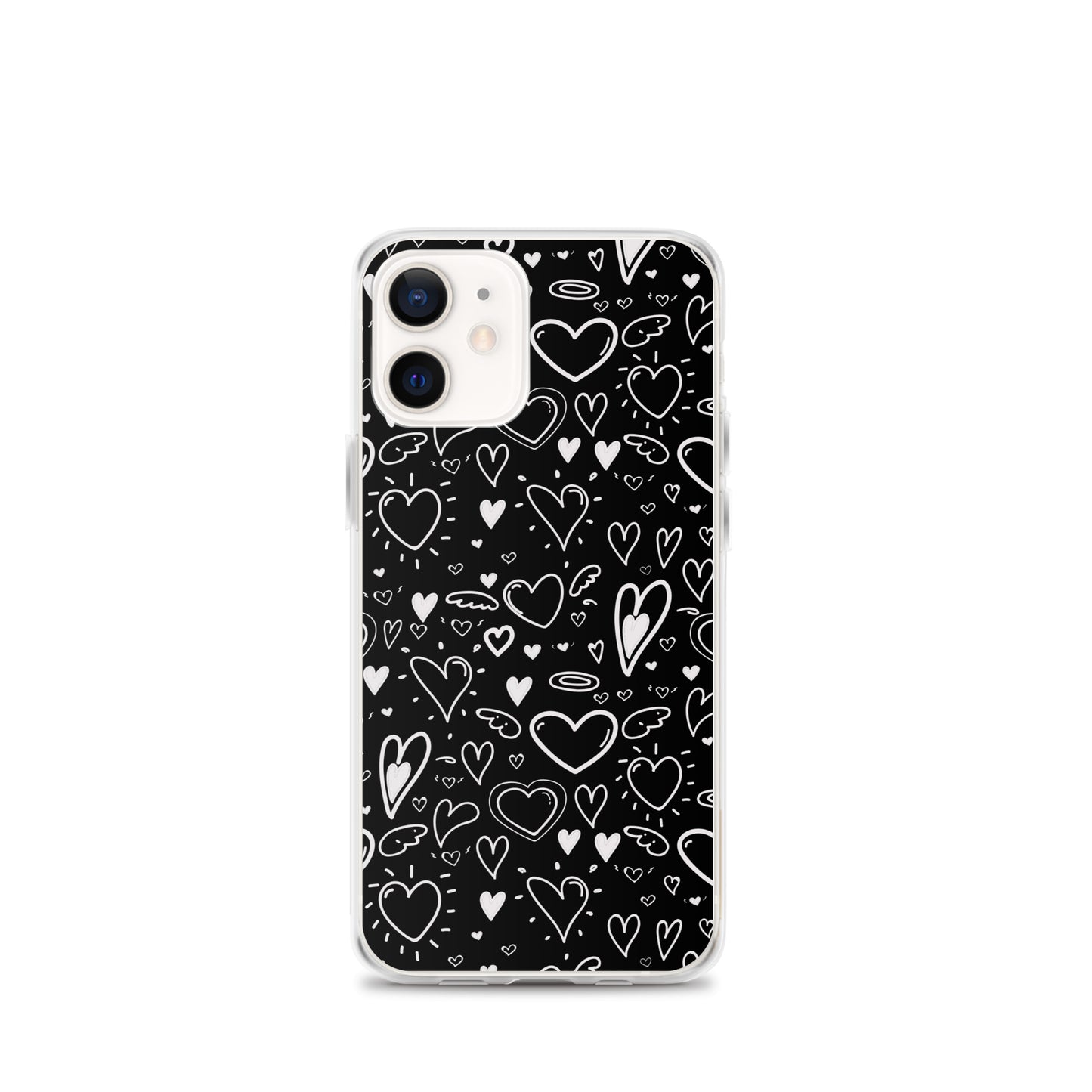 Black and White Hearts - Clear Case