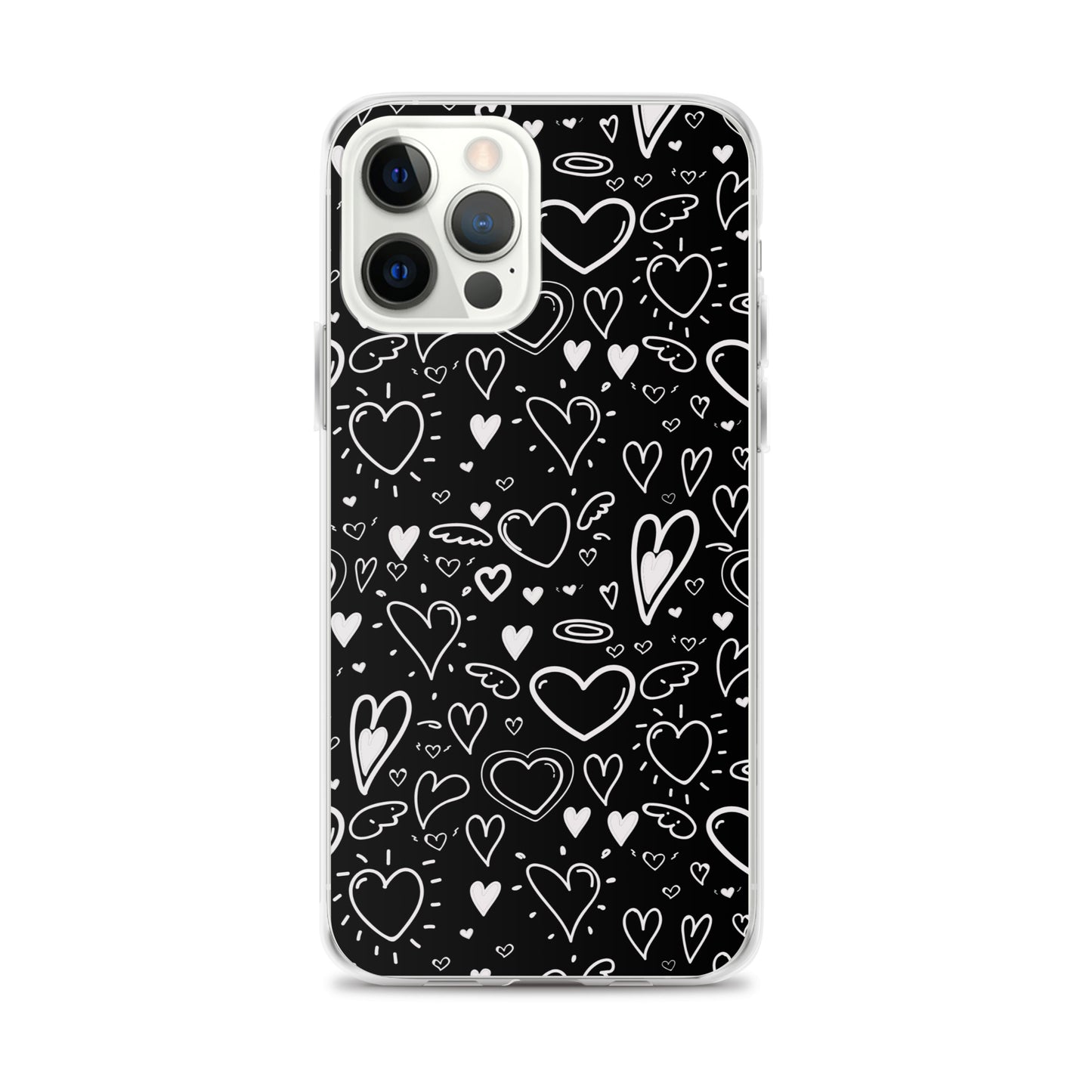 Black and White Hearts - Clear Case