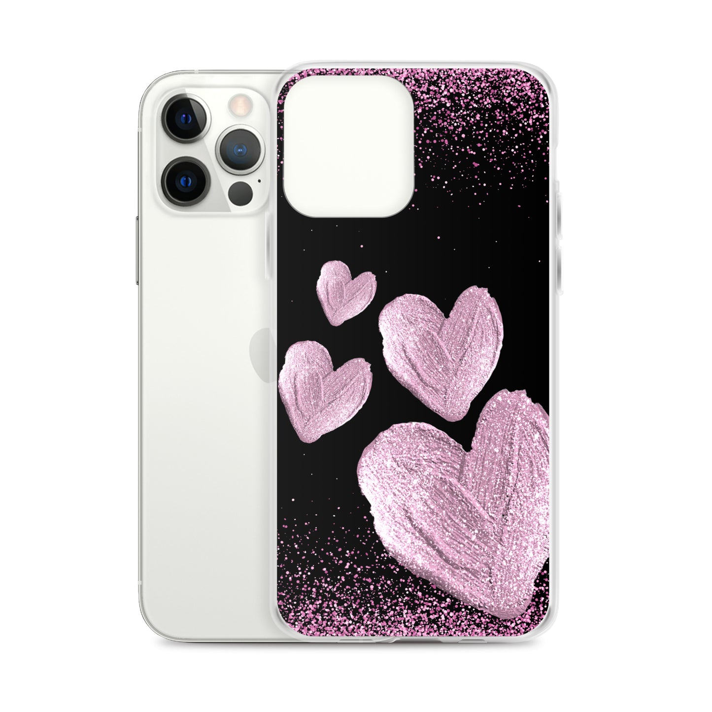 Pink Hearts - Clear Case