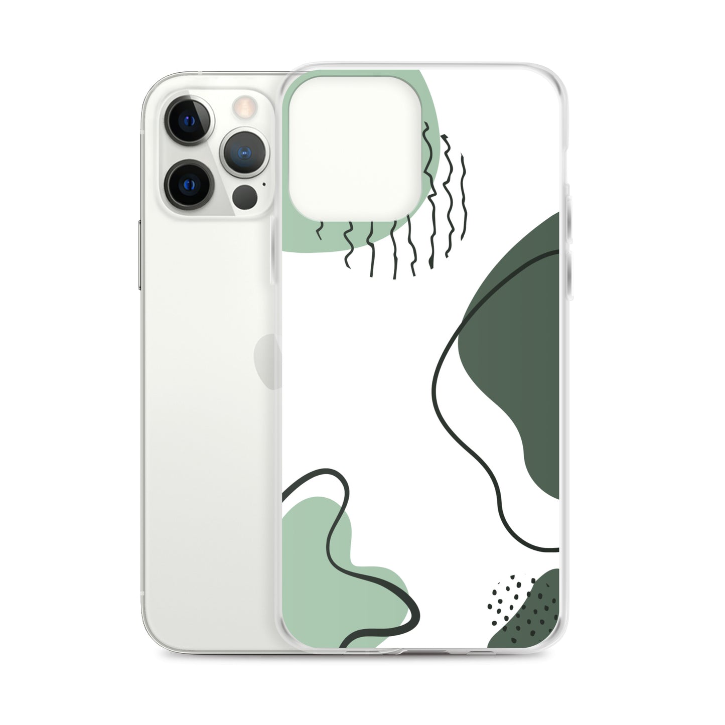 Green Abstract Shapes - Clear Case