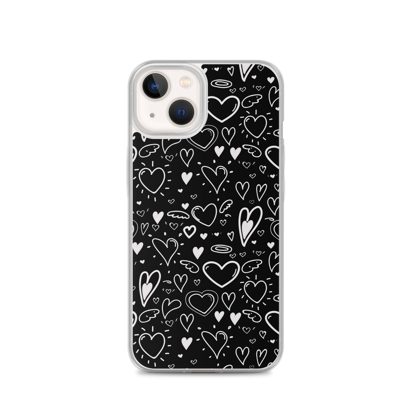 Black and White Hearts - Clear Case