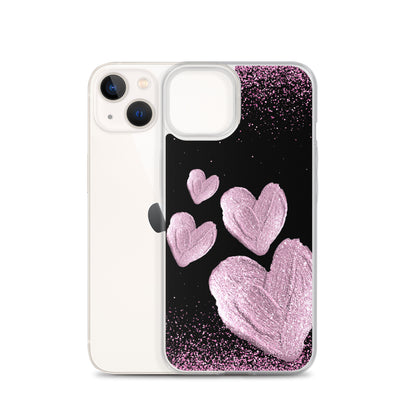 Pink Hearts - Clear Case