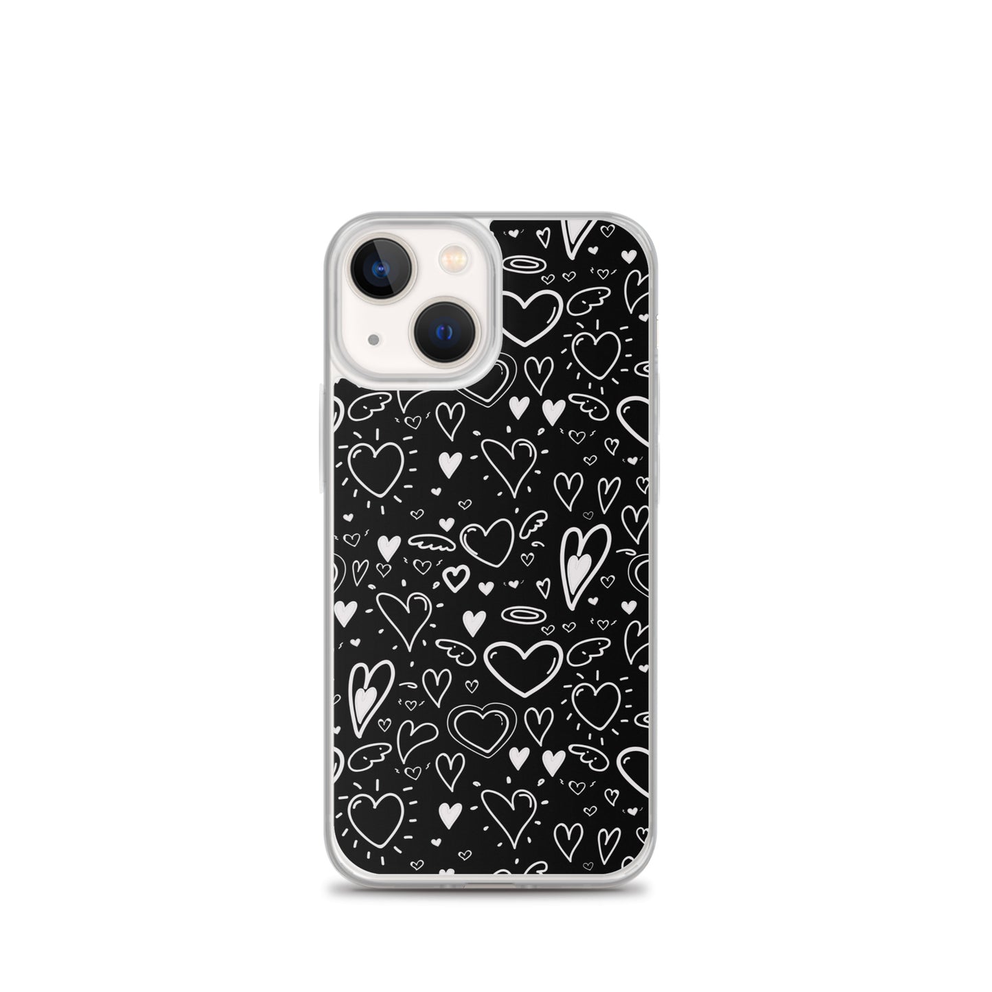 Black and White Hearts - Clear Case