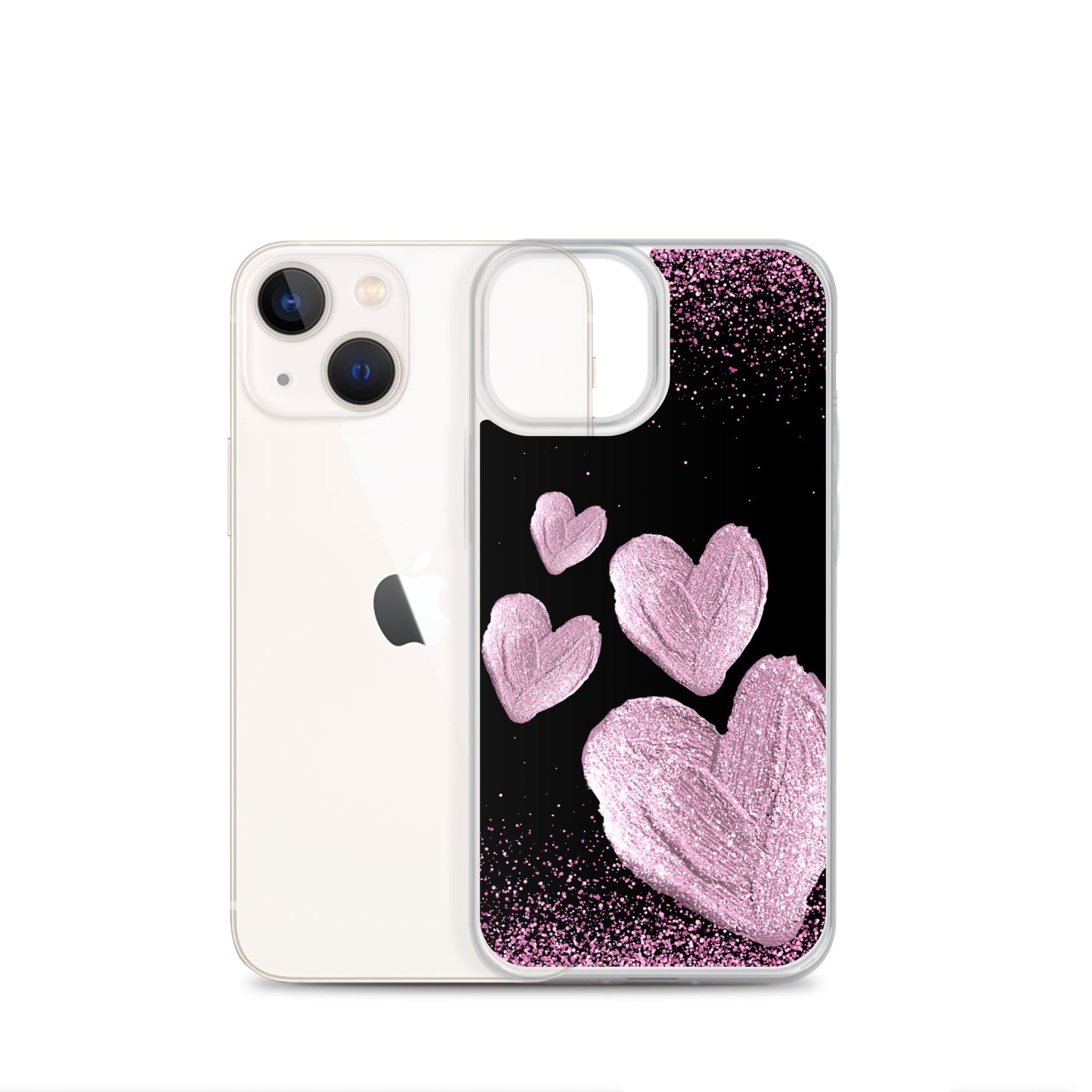 Pink Hearts - Clear Case