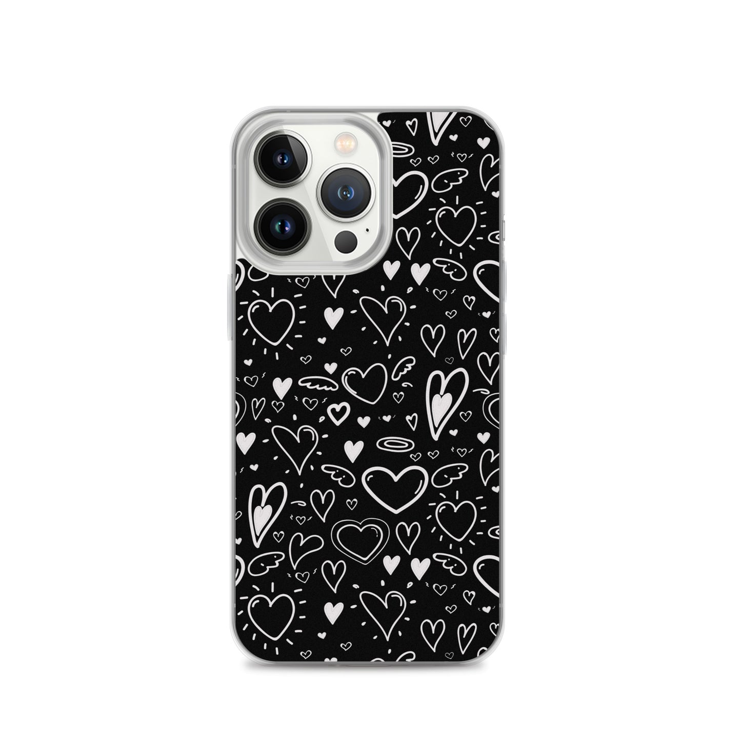 Black and White Hearts - Clear Case