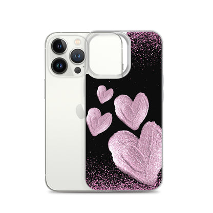 Pink Hearts - Clear Case