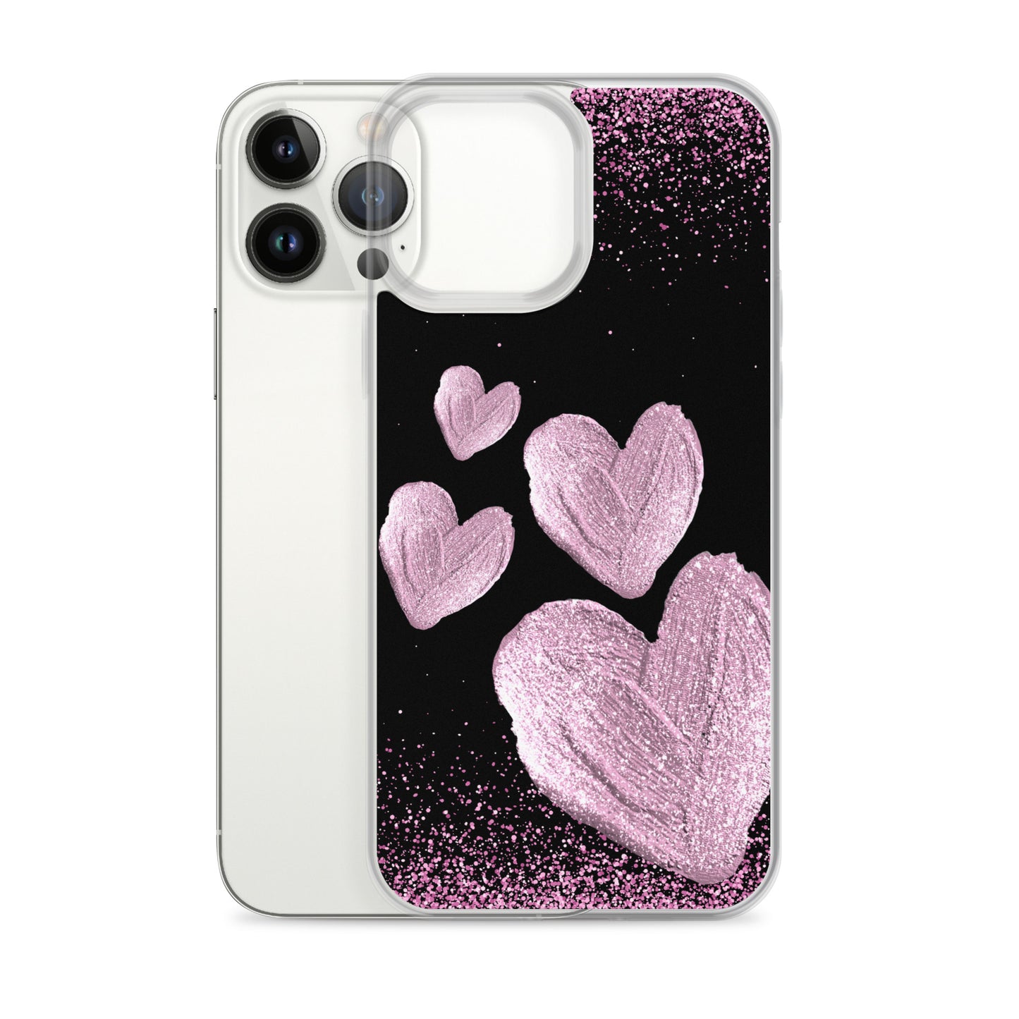 Pink Hearts - Clear Case