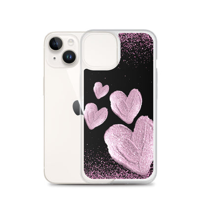 Pink Hearts - Clear Case