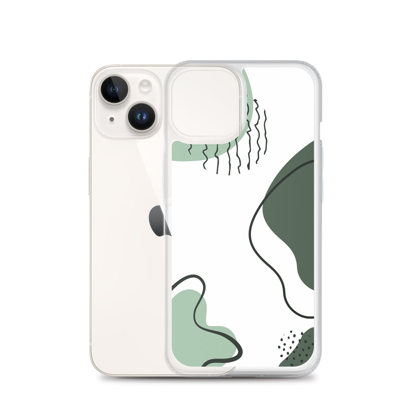 Green Abstract Shapes - Clear Case