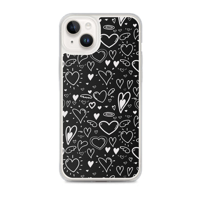 Black and White Hearts - Clear Case