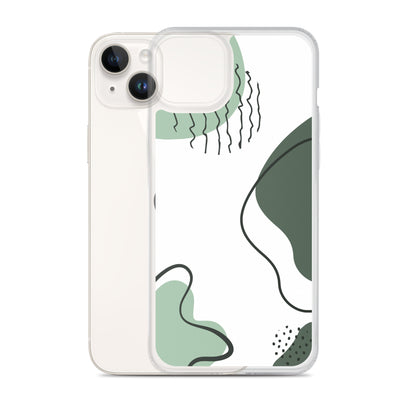 Green Abstract Shapes - Clear Case