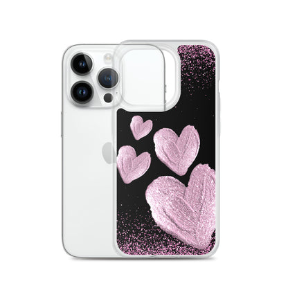 Pink Hearts - Clear Case