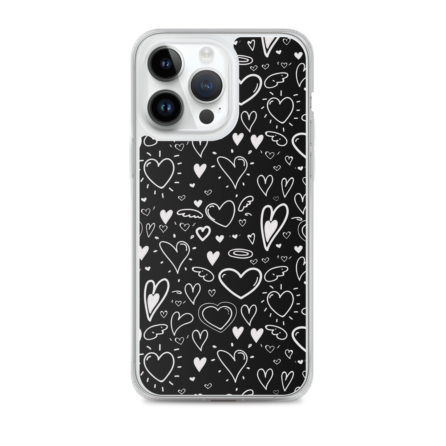 Black and White Hearts - Clear Case