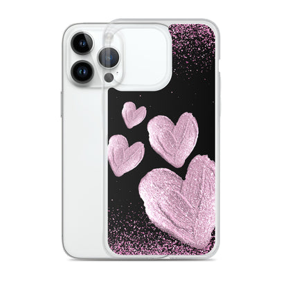 Pink Hearts - Clear Case