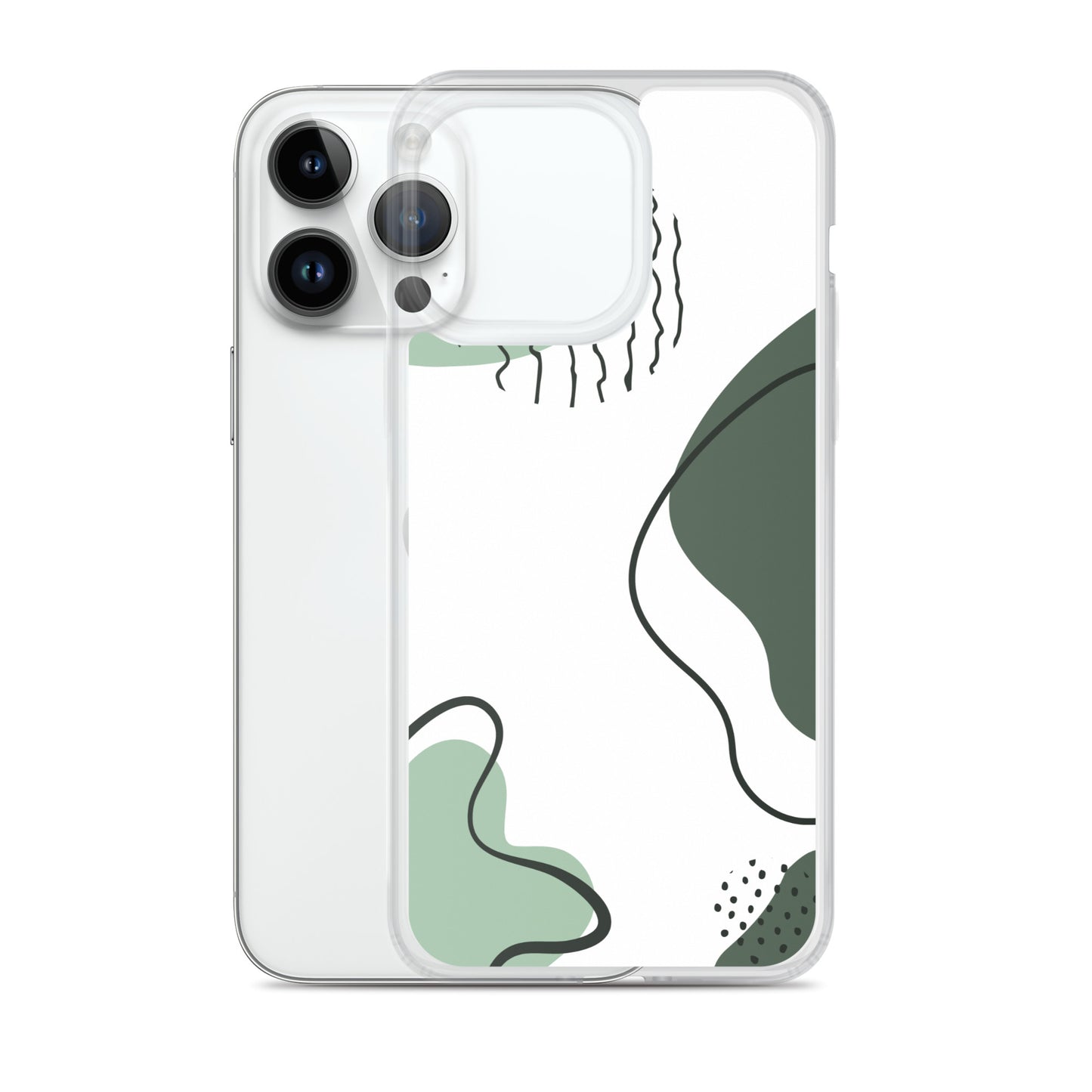 Green Abstract Shapes - Clear Case