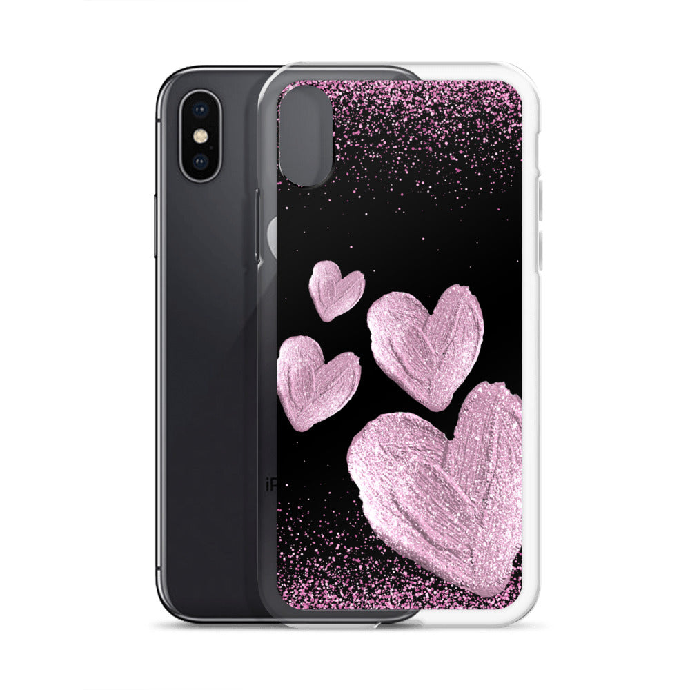 Pink Hearts - Clear Case