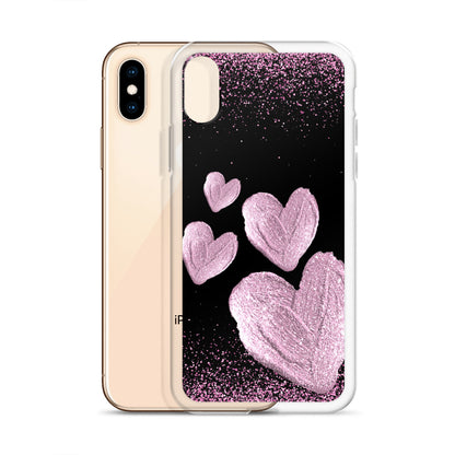 Pink Hearts - Clear Case