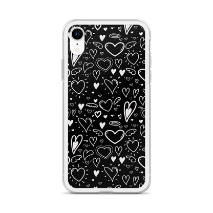 Black and White Hearts - Clear Case