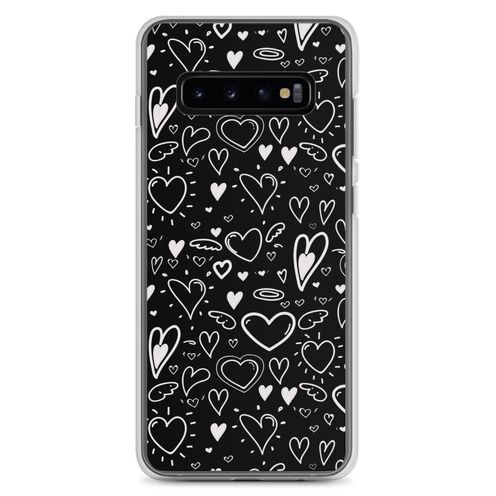 Black and White Hearts - Clear Case