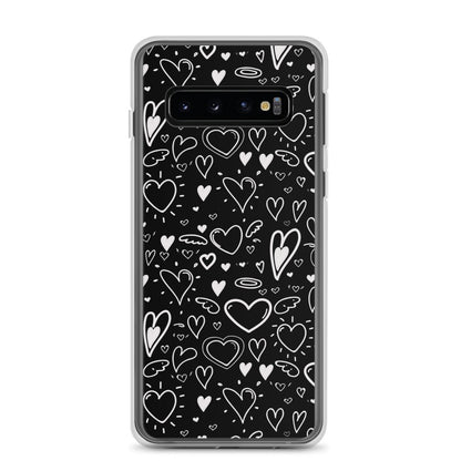 Black and White Hearts - Clear Case