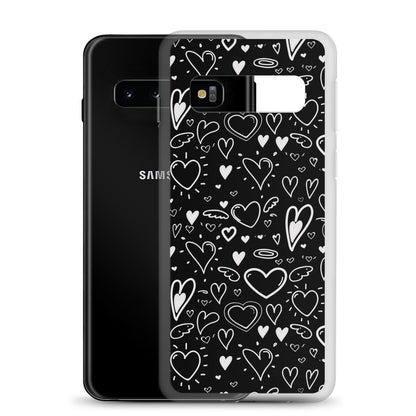 Black and White Hearts - Clear Case