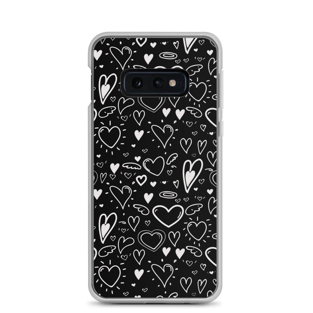 Black and White Hearts - Clear Case