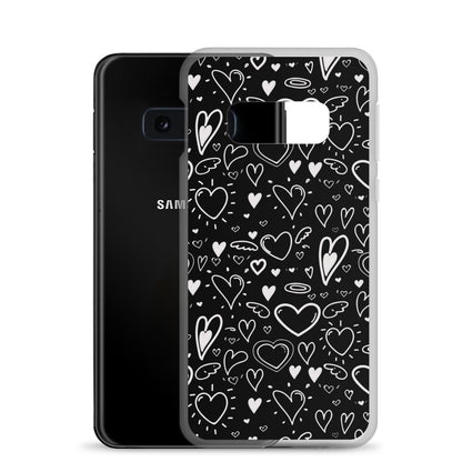 Black and White Hearts - Clear Case