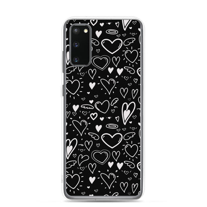 Black and White Hearts - Clear Case