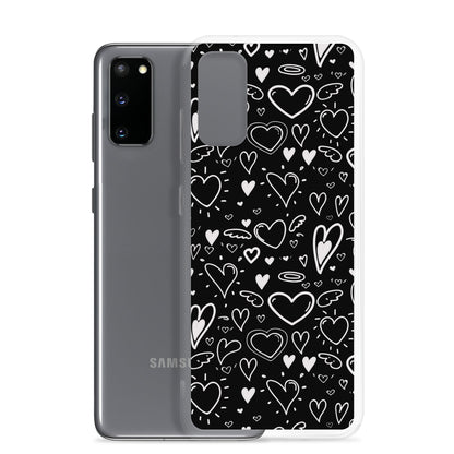 Black and White Hearts - Clear Case