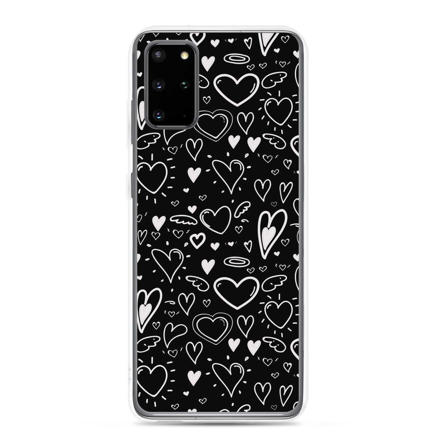 Black and White Hearts - Clear Case