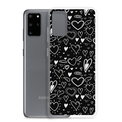 Black and White Hearts - Clear Case