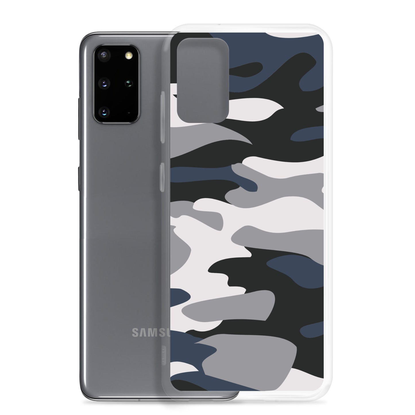 Blue Camo - Clear Case