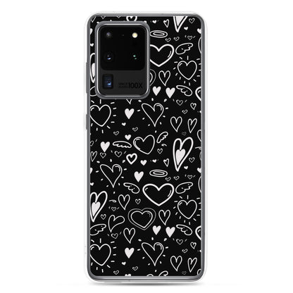 Black and White Hearts - Clear Case