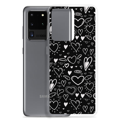 Black and White Hearts - Clear Case