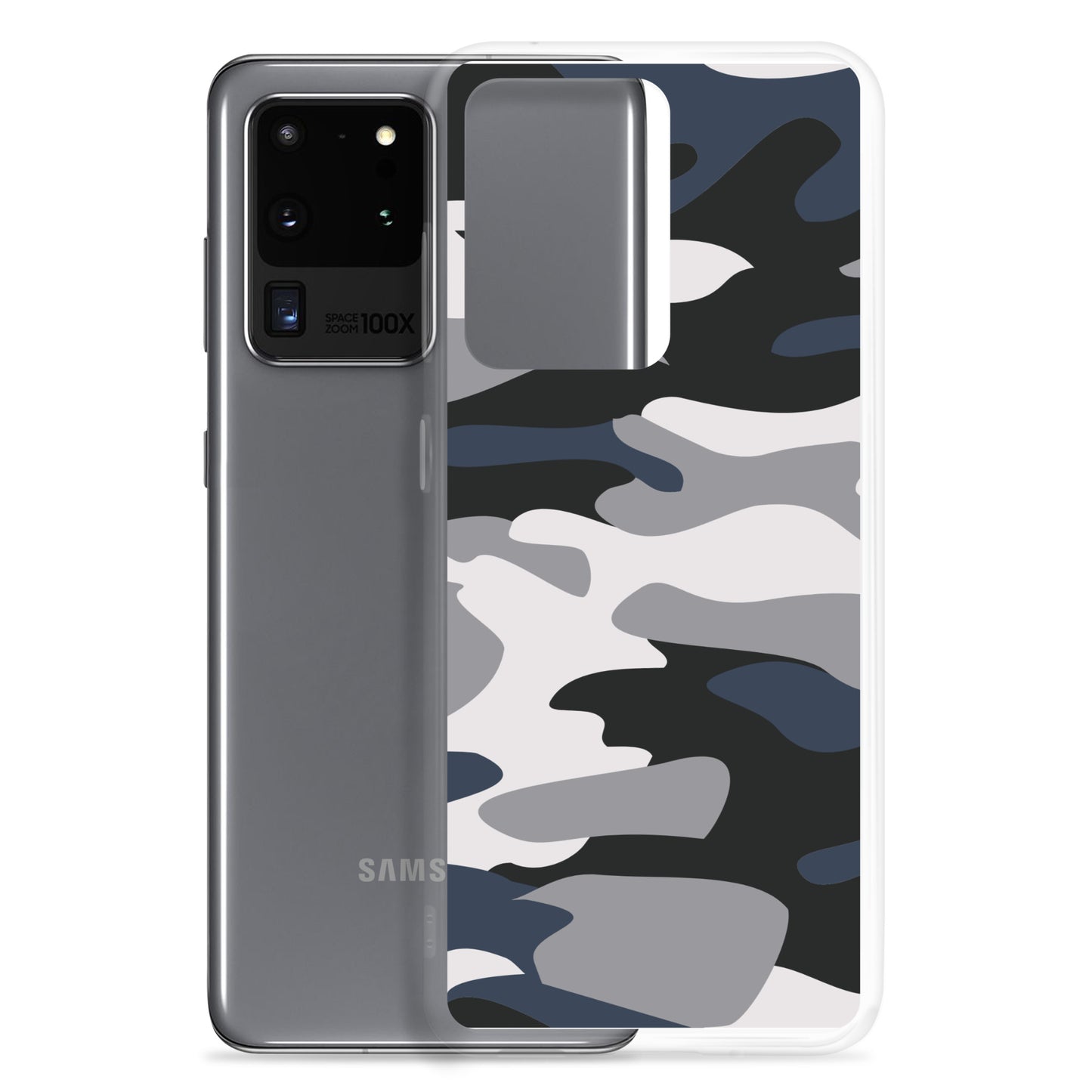 Blue Camo - Clear Case