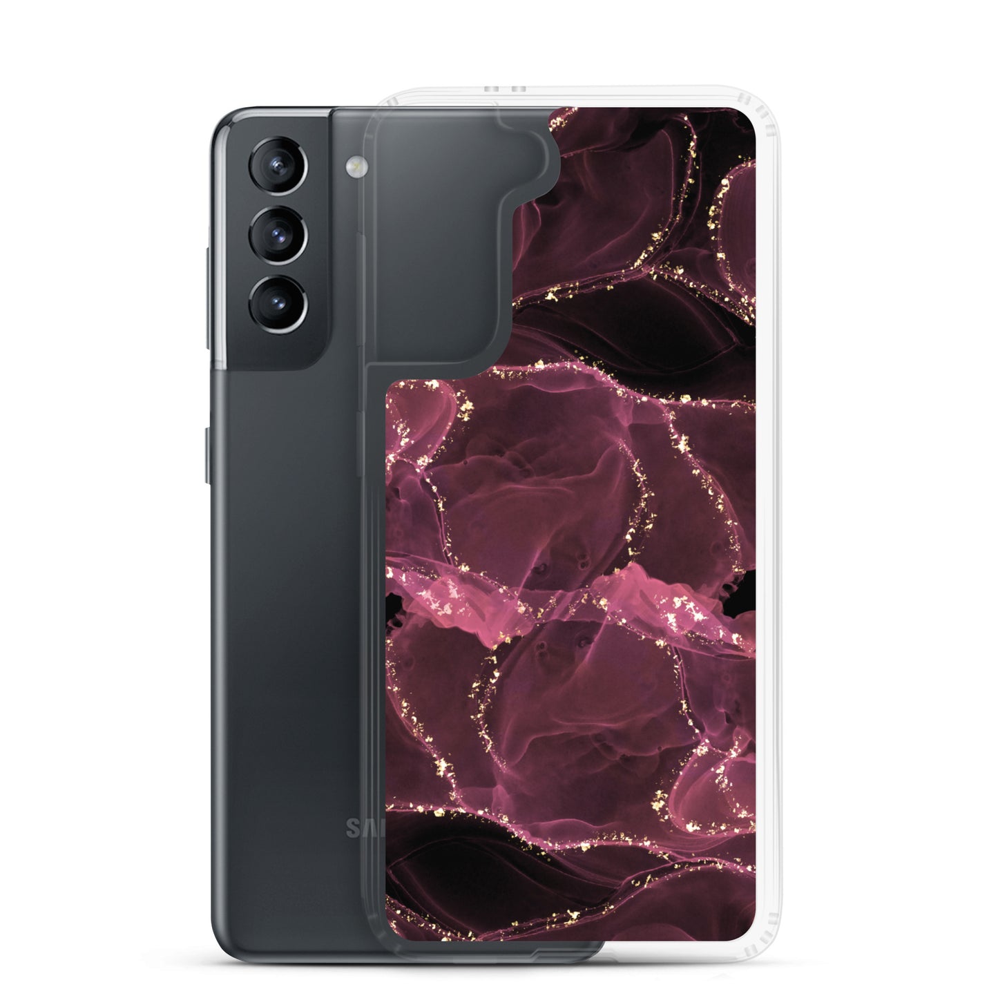 Pink Marble - Clear Case