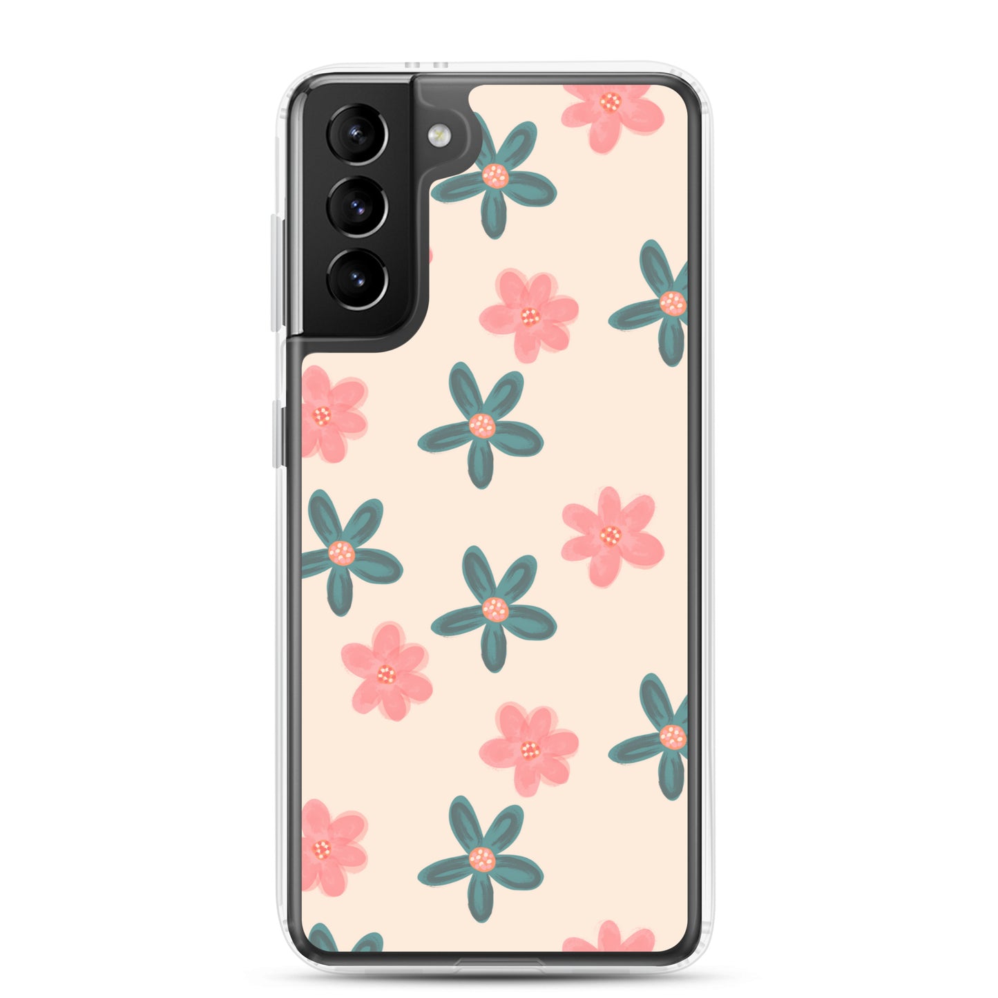 Red and Green Flowers - Clear Case