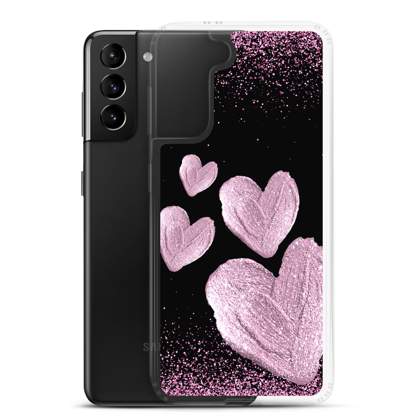 Pink Hearts - Clear Case