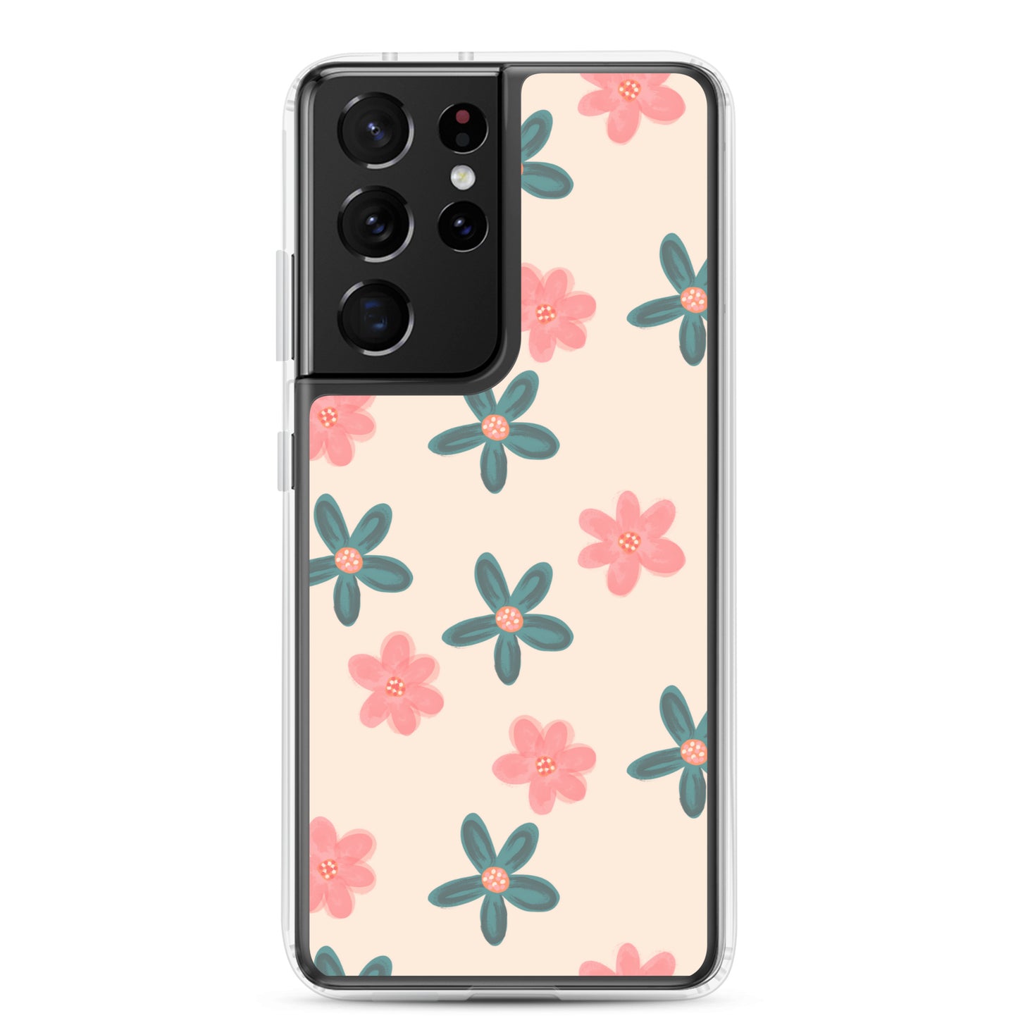 Red and Green Flowers - Clear Case